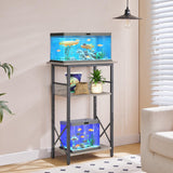 HOOBRO 10 Gallon Aquarium Stand, 3-Tier Fish Tank Stand with Storage, Reptile Turtle Tank Stand with Metal Frame, 20.5" L x 11" W , Greige BG52FT01