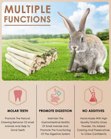 Bissap 80PCS Rabbit Chew Sticks, 40PCS Sweet Bamboo Chew Sticks & 40PCS Papaya Stems Bunny Chews for Rabbit Hamster Chinchilla Guinea Pig Small Animals Natural Molar Treats