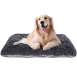 Machine Washable Dog Bed, Deluxe Plush Dog Crate Pad and Cat Bed, Anti-Slip Bottom Kennel Pad Mat, Fuzzy Pet Beds for Large, Medium, Small Dogs Breeds (Dark Grey, 36.0"L x 24.0"W x 3.0"Th x 1 Pack)