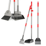 FUSBUNTY Pooper Scooper, Long Handle Dog Pooper Scooper, Heavy Duty Stainless Steel Rake with Tray & Spade Set for Pet Waste Removal, for Grass, Dirt or Gravel