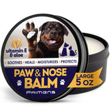 Dog Paw Balm Natural Moisturizer for Dry Cracked Paws - Lick Safe Paw Cream Wax with Aloe Vitamin E - Winter Summer Protection Hot Pavement Snow Salt - Healing Nose Balm