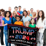 Trump 2024 Flag, 3 x 5FT "TAKE AMERICA BACK" Flag, Double Sided Three Ply Trump Flag, UV protection, Fade Resistant, Durable Flag Suitable for Indoor Outdoor