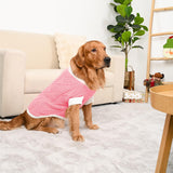 Lorehelina Dog Sweater for Large Dogs Argyle Cable Knit Turtleneck Pullover Winter Clothes for Boys Girls Stretch Golden Retriever Bulldog Pitbull Labrador Doberman Christmas Pet (XXL, Pink)