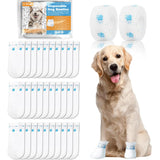 ziyue 40Pcs Disposable Dog Booties for Paw Protection Dog Feet Covers Pet Shoes for Dogs Paw Wound Recovery Protectors with 2 Roll Dogs Paw Bandage for Medium Large Breeds(Blue, 40 Pack)