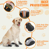 TEWIWAP Dog Shoes for Large Small Medium Dogs, Breathable Dog Booties for Outdoor Walking Hiking Anti-Slip Dog Boots Paw Protectors with Reflective Straps for Hardwood Floor Winter Snow Size 4