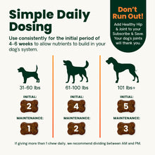 Load image into Gallery viewer, VetriScience Extra Strength Healthy Hip &amp; Joint Chews, GlycoFlex 3, Glucosamine, Green-Lipped Mussel, Joint Support Supplement for Dogs, Promote Mobility &amp; Soothe Joint Discomfort, Chicken, 120 Count
