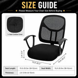 DIVA EN CAMINO DEC Water-Resistant Stretchable Desk Office Chair Seat Cushion Covers - Universal Spandex Computer Chair Slipcover - Removable Washable Cushion Protectors for Dogs, Cats, Black