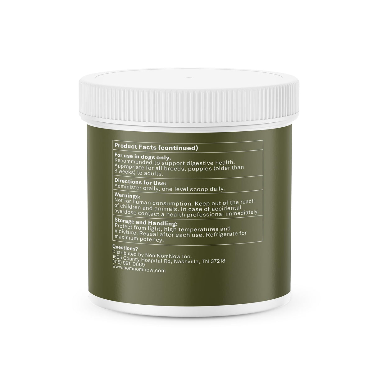 Nom Nom Dog GI-Targeted Probiotic Support - with Prebiotic Fiber, Inulin, and Saccharomyces boulardii - Gut Health Dog Probiotics for Gastrointestinal and Stomach Relief (GI Powder)