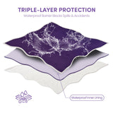 BoxZone Waterproof Dog Blanket for Couch – Double Sided Washable Cat Puppy Blanket, Durable Furniture Protector for Dogs and Cats, Purple White L(60×50)"