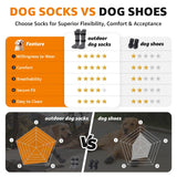 LOOBANI Small Dog Socks for Outside to Prevent Licking Paws, Dog Socks for Winter Snow/Hot Pavement, Dog Booties and paw Protectors for Senior Old Dogs, Outdoor Socks for Dogs with Straps