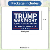 Probsin Trump 2024 Yard Sign with Metal H Stakes Double Sided 12" x 17" Trump Was Right About Everything Wake Up America Sign Outdoor Decorations for Indoor Outdoor Lawn,Garden,Window,Party Supplies