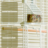 Craftsboys Basic Bird Cage, 24.8inch Parrot Cage (24.8" x 14.6" x 11"),Bird Cage with Ladder, Horizontal Bar, 2 Feeders, and Swing