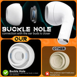 4 Pairs Replacement Ear Tips for AirPods Pro 2nd/1st Generation with Portable Storage Box & Cleaner Pen,Noise Reduction Holewith & Built-in dust Guard Screen,Silicone EarTips(White)