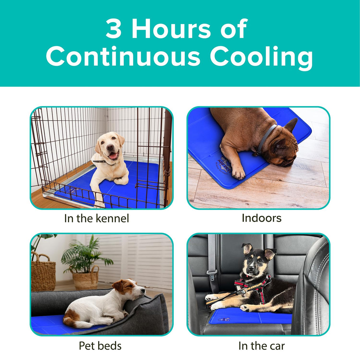 Arf Pets Cooling Mat for Dogs - Gel Self-Cooling Pad for Beds, Kennels & Crates | Durable, Non-Toxic, Pressure-Activated Relief | No Water, Electricity, Batteries or Refrigeration Needed, 20" x 30"