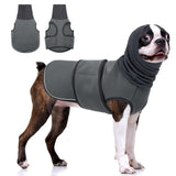KOESON Dog Calming Hoodie, Pet Thunder Jacket with Ear Wrap, Breathable Dog Anti-Anxiety Vest for Thunder, Fireworks, Travel, Separation, Comfort Pet Anxiety Relief Wrap, Grey M