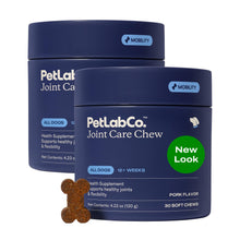 Load image into Gallery viewer, PetLab Co. Joint Care Chews - High Levels of Glucosamine for Dogs, Green Lipped Mussels, Omega 3 and Turmeric - Hip and Joint Supplement to Actively Support Mobility - Packaging May Vary - (2-Pack)
