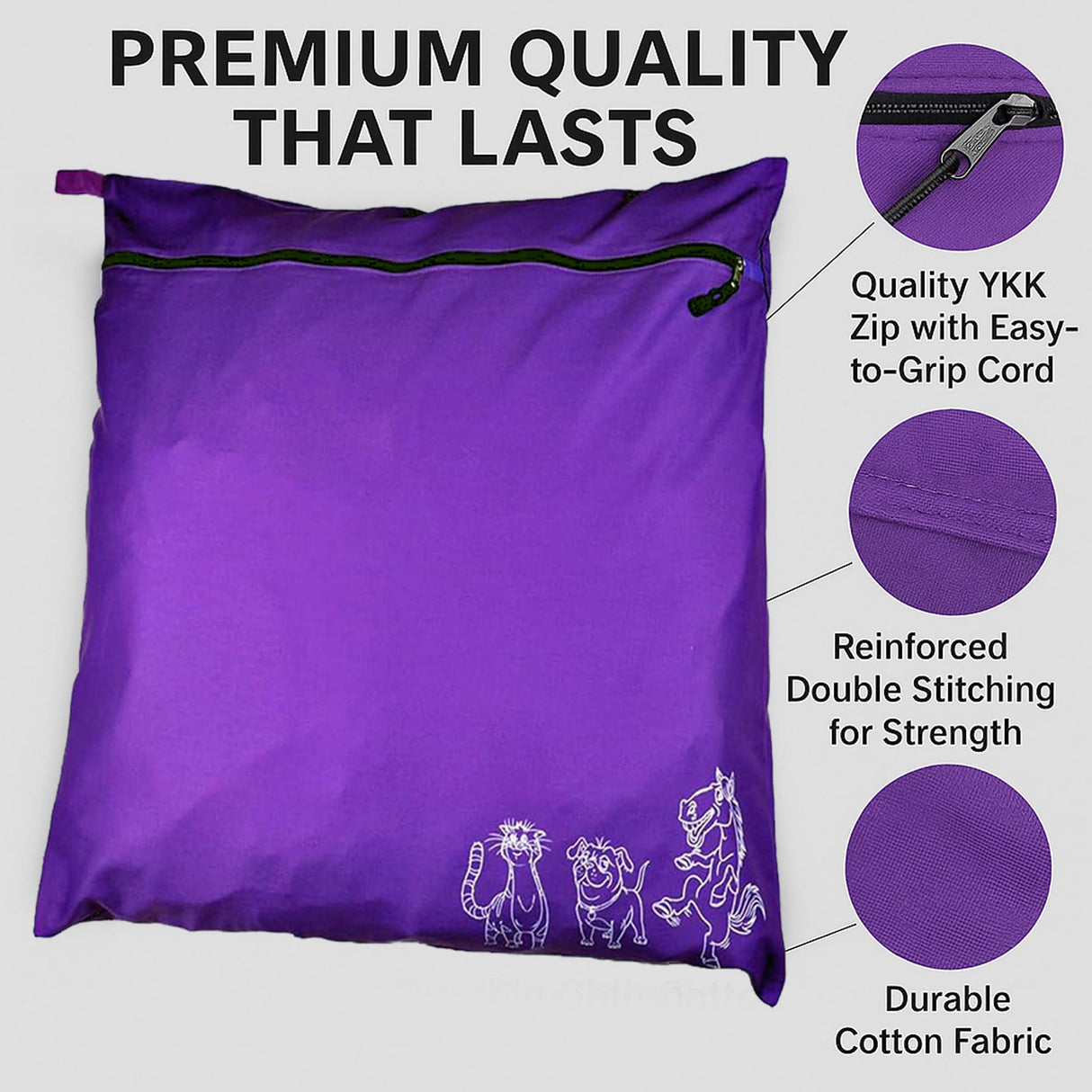 Pet Laundry Bag | Stops Pet Hair Blocking the Washing Machine | Jumbo Size Wash Bag Ideal For Dog Cat Horse Guinea Pig | Hair Remover Safely