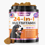 Carmelie Dog Vitamins, 24 in 1 Dog Vitamins and Supplements 200 Chews with Glucosamine Probiotics Omega-3 Dog Multivitamins Chewable for Hip & Joint, Skin & Coat, Immune Health, Digestive (Chicken)