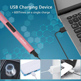 MEIRUBY 2 Pack Lighter Electric Candle Lighter Long Electronic Rechargeable USB Lighter Arc Windproof Flameless Lighters for Candle Camping BBQ Birthday Gifts for Women Mom Wife Men