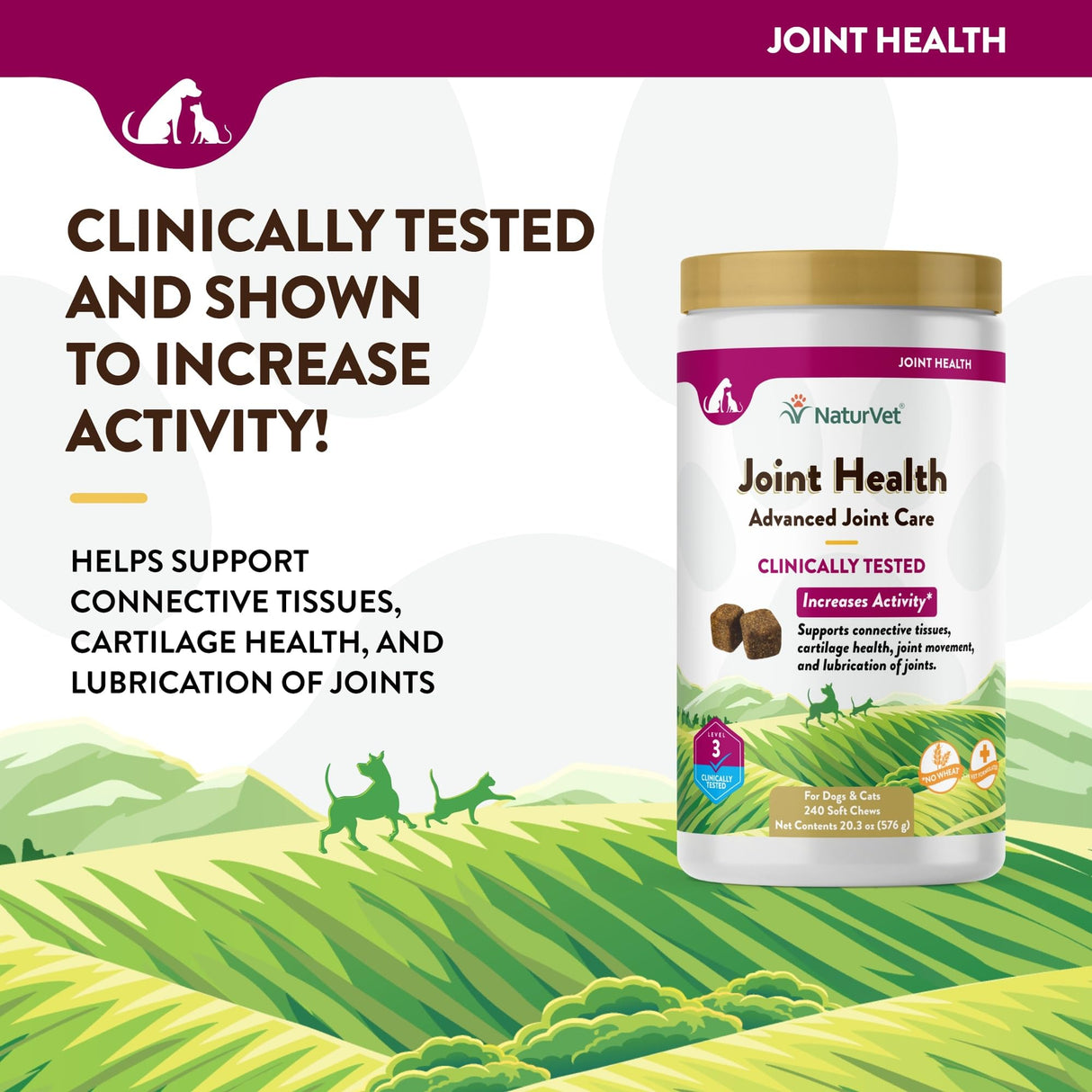 NaturVet Joint Health Level 3 Dog Soft Chew 15.2 oz. Count of 240