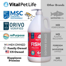 Load image into Gallery viewer, Fish Oil for Dogs - Healthy Skin &amp; Coat, Salmon, Pollock, All Natural Supplement for Pets, Itching Scratching Allergy &amp; Inflammation Defense, Omega 3 EPA DHA, Brain &amp; Heart Health, 64 oz
