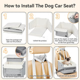 Dog Car Seat for Small Dogs – Patented Safety Buckle, Booster Seat with Safety Leash, Travel Car Seats for Dogs Up to 35 lbs – Secure, Comfortable, Easy Install, Fits Cars/SUVs/Trucks