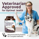 K9 Select Concentrated Flaxseed Lignans for Dogs, 20mg 90 Tablets, Peanut Butter Flavored Chewable, Impove Coat