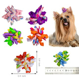 Tnasa 13 Pairs Elastic Dog Hair Bows with Rubber Bands Small Medium Dogs Pet Spiral Puppy Swirl Topknot Cat Festival Hair Accessories (Holiday Assorted)