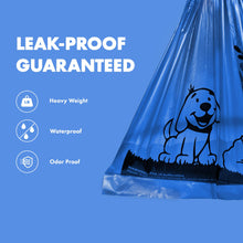 Load image into Gallery viewer, GORILLA SUPPLY 1000 Dog Poop Waste Bags with Dispenser and Leash Tie, 9" x 13", Blue, 1000 Count
