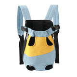 Lightweight Pet Backpack Carrier for Small Dogs & Cats - Easy-Fit Adjustable Straps, Basic Legs-Out Design, Durable for Daily Use (Fits Pets Under 15lb) (Yellow-Blue Color-Blocked, Large)