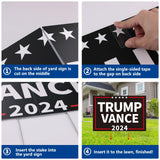 Probsin Trump Vance 2024 Yard Sign Double Sided 16" x 24" President Trump Vice President Vance MAGA Signs Voted for Trump Vance Outdoor Decorations for Lawn, Garden, Window, Party Supplies (Black)