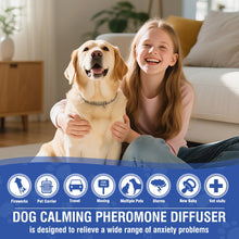 Load image into Gallery viewer, Dog Pheromone Calming Diffuser 4 In 1 Appeasing Pet Pheromones Diffuser to Calm Kit (Plug in+ 3 Pack 48ml Refill) for Anxiety Relief Reduce Barking Aggression Fighting Stress 90 Day Supply(Tasteless)
