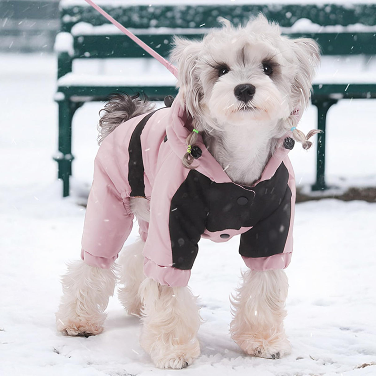 Duuclume Warm Dog Coat with Hood,Waterproof Windproof Winter Full Body Dog Jacket Snowsuit,Adjustable Cold Weather Pet Clothes