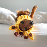Zoo Snoods Giraffe Costume - Knit Dog Snood Ear Wrap for Pets, Warm Neck Cover for Halloween and Winter (Large)