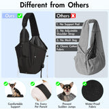 Creproly Dog Carrier Sling, Dog Carriers for Small Dogs & Cats with Pockets, Puppy Carrier Sling 15 lbs Machine Washable, Adjustable Shoulder Strap, Hands Free for Family Outdoor Use (Black)