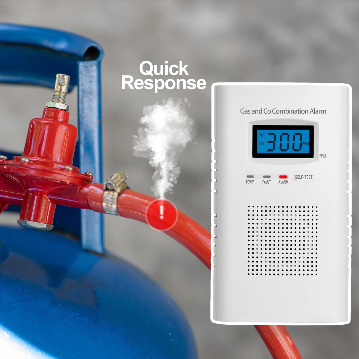 2 Pack Combination Gas & Carbon Monoxide Detectors - Plug in CO Alarm & Natural Gas Detector with Digital Display, CO Detector & Combustible Gas Detector for Home, Easy to Read