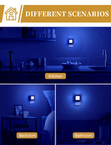DORESshop Blue Night Light [2 Pack], Night Lights Plug Into Wall, Night Light, Dusk to Dawn Sensor, LED Night Light Adjustable Brightness, Bedroom, Bathroom, Hallway, Stairs, Christmas, Party