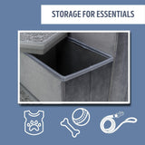Trixie Velour 3-Step Pet Stairs with Storage, Collapsible, Storage Compartments for Pet Toys,Gray