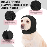 KOESON Dog Calming Hoodie, Soft & Adjustable No Shake Ear Wrap for Dogs Hematoma, Noise Protection Dog Head Muffs, Anxiety Relief Ear Cover for Dogs for Fireworks, Separation, Drying, Thunder