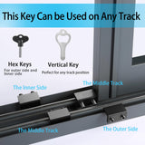 ZRFCXE Window Locks,4 Pack Sliding Window Locks with Key for Vertical & Horizontal Sliding Windows Doors,Easv to Install,Adjustable Security Window Lock for Patio Bedroom Home and Office (Black)