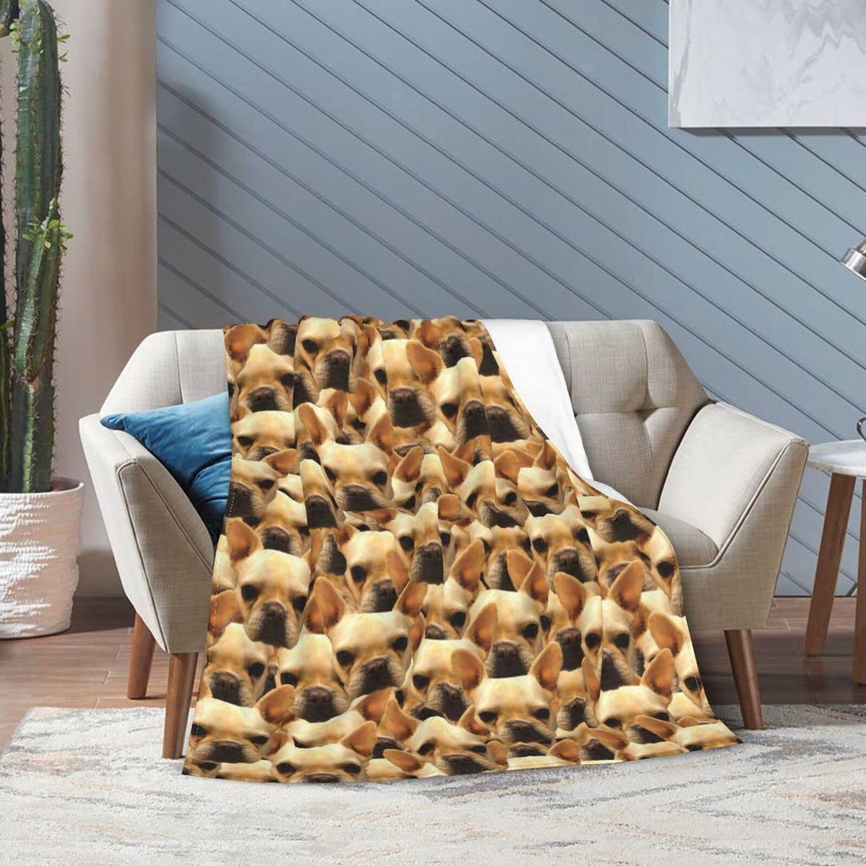 Funnylife Custom Dog Face Blankets 40" x 50" Personalized Pet Photo Blanket for Dog Dad Mom Pet Lover Gifts