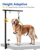 Adjustable Foldable Dog Grooming Arm with Clamp, 26–40 in Height, Safety Hammock & No-Sit Holders, Grooming Restraint for Small & Medium Dogs