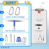 Supet Dog Grooming Hammock Harness for Dogs Cats, Relaxation Pet Nail Clipper Hammock, Restraint Dog & Small Animal Leashes Sling for Groomingk for Nail Trimming (Blue, 2XS)