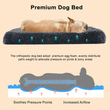 Fluffy Orthopedic Dog Beds for Small Dogs with Washable Removable Cover Dog Crate Bed Egg Crate Foam Support Plush Pet Pad Mat with Anti-Slip Bottom (30 * 20,Dark Grey)