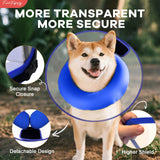 Furrtripsy Inflatable Dog Cone Collar with Detachable Sturdy Shield,Soft&Lightweight-Ideal for Post-Surgery Recovery and Daily Wear,Suitable for Small Medium Large Dog Breeds(Blue,L)