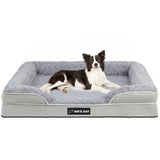 Orthopedic Dog Bed for Large Medium Sized, Washable Memory Foam Large Dog Bed, Medium Pet Sofa with Removable Cover, Washable Waterproof Pet Couch Beds(Grey, L)