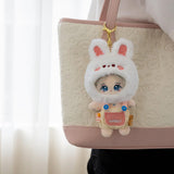 CALEMBOU Plush Doll Clothes, 4 Inches Cute Animal Series Plush Doll Clothes for Labubu, Kawaii Doll Clothes Accessories Set for Birthday Gifts (Cute Rabbit Set)