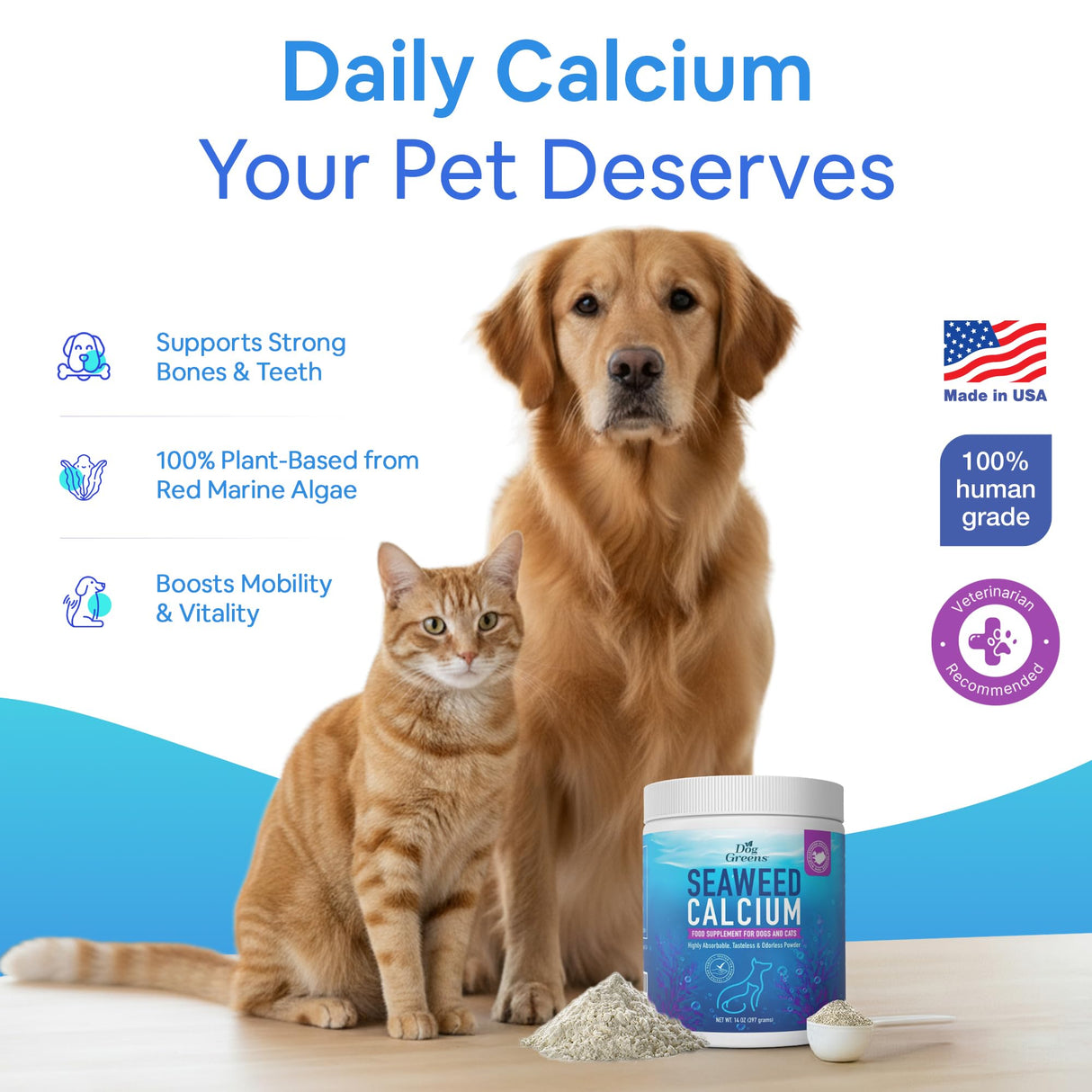 Seaweed Calcium for Pets, Vet Recommended, Tested for Purity, 14 Ounces, Formerly Nature's Best Seaweed Calcium, 1 Pack