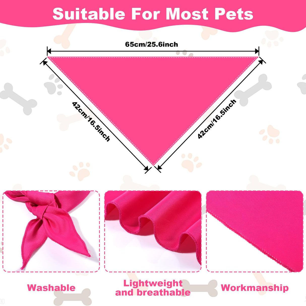 40 Pcs Plain Dog Bandanas Bulk Sublimation Heat Transfer Washable Adjustable Dog Scarf Triangle Scarf for Small Medium Large Pets, 20 Colors, 25.5"×16.5"