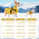 Fiveda Dog Winter Coat Reflective Water-Resistant Jacket, Fleece Lined Windproof Puppy Coat with Back Zipper & D-Ring, Cold Weather Dog Coats for Small Medium Dogs (L, Orange)